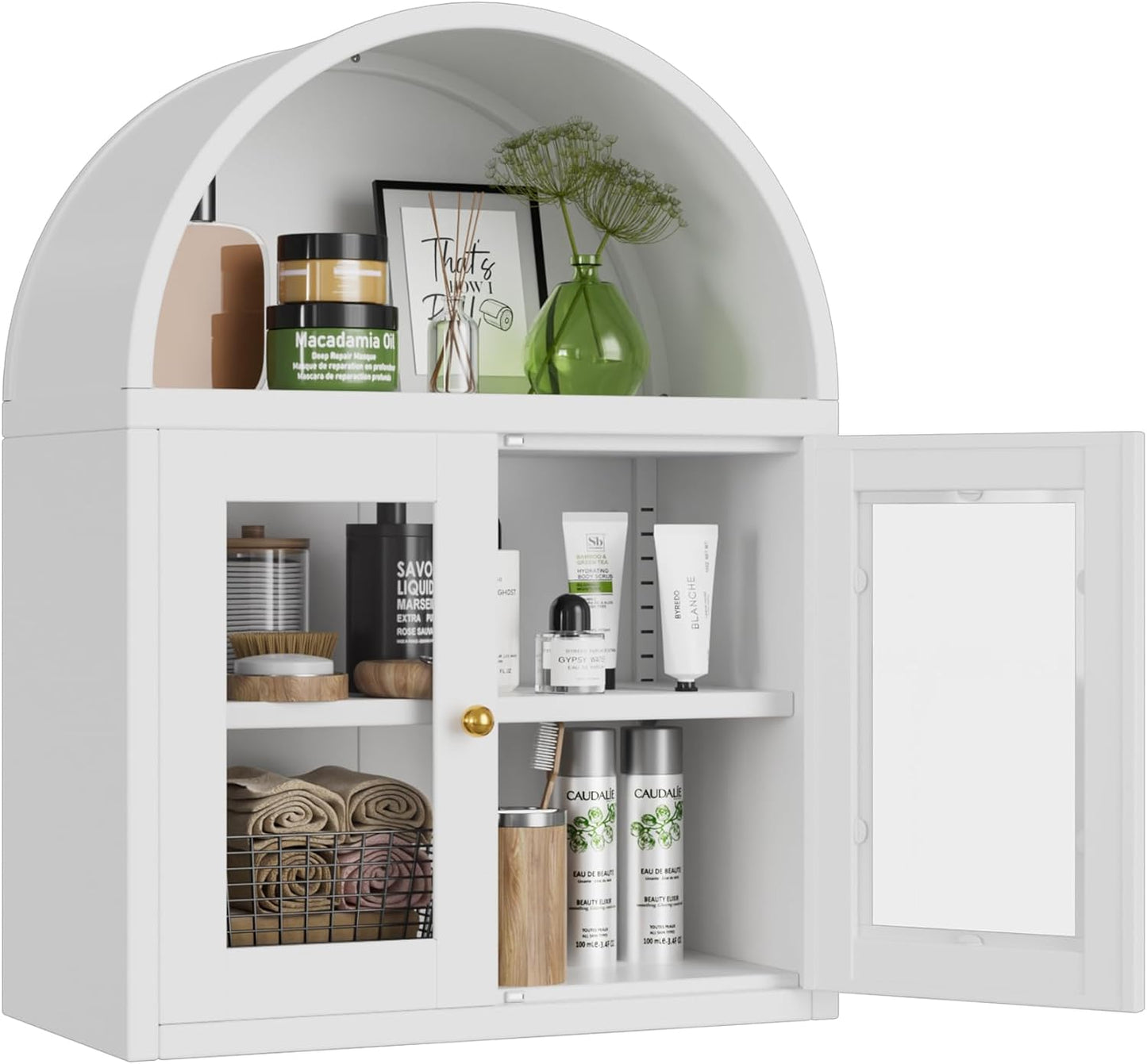 Tall Kitchen Pantry Cabinet, Metal Display Storage Cabinets with 4 Doors/2 Drawers for Kitchen Home Office Living Room, Assembly Required