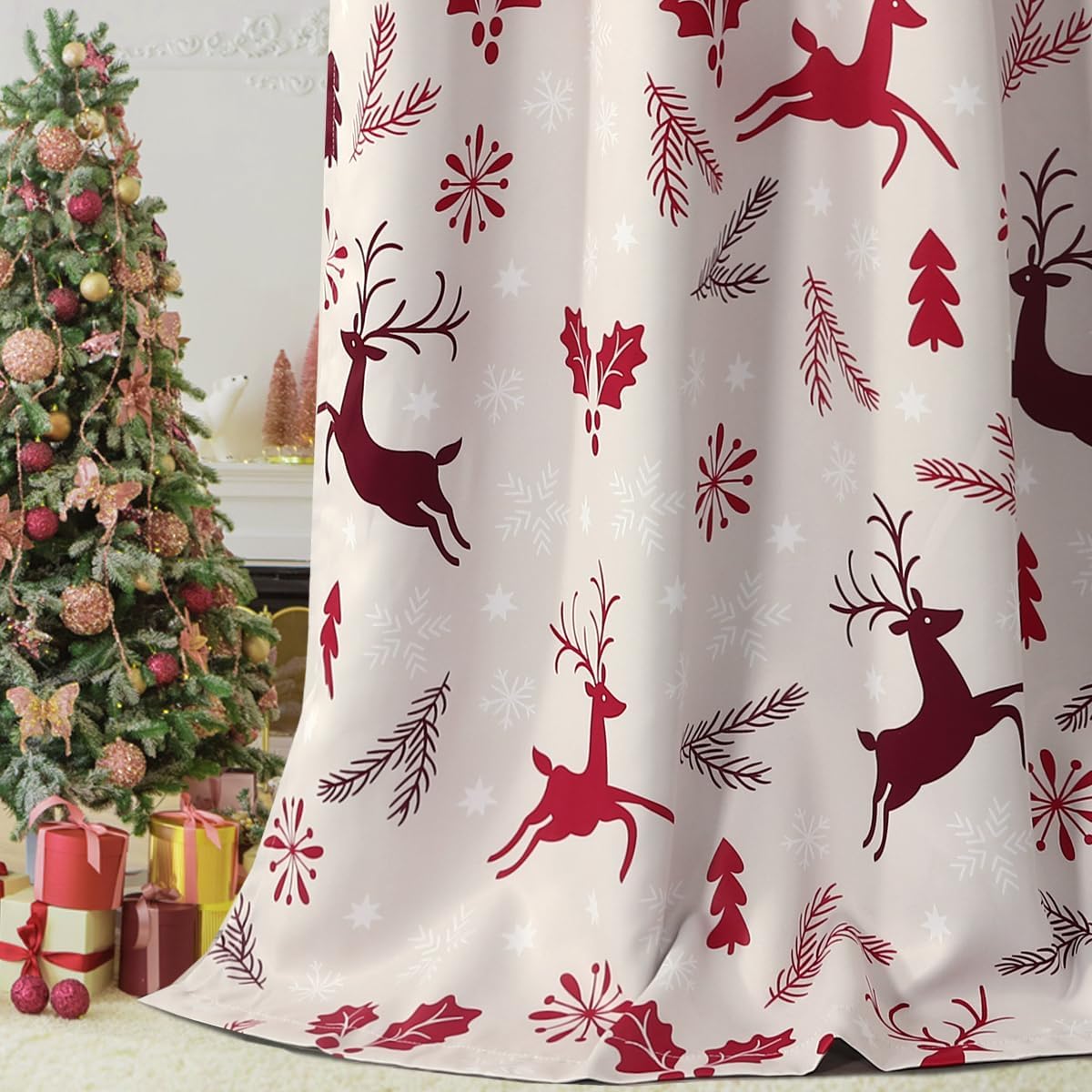H.VERSAILTEX Blackout Curtains 84 Inch Length 2 Panels Set Floral Print Curtain Drapes for Living Room Thermal Insulated Grommet Window Curtains for Bedroom - Traditional Floral in Sage and Brown