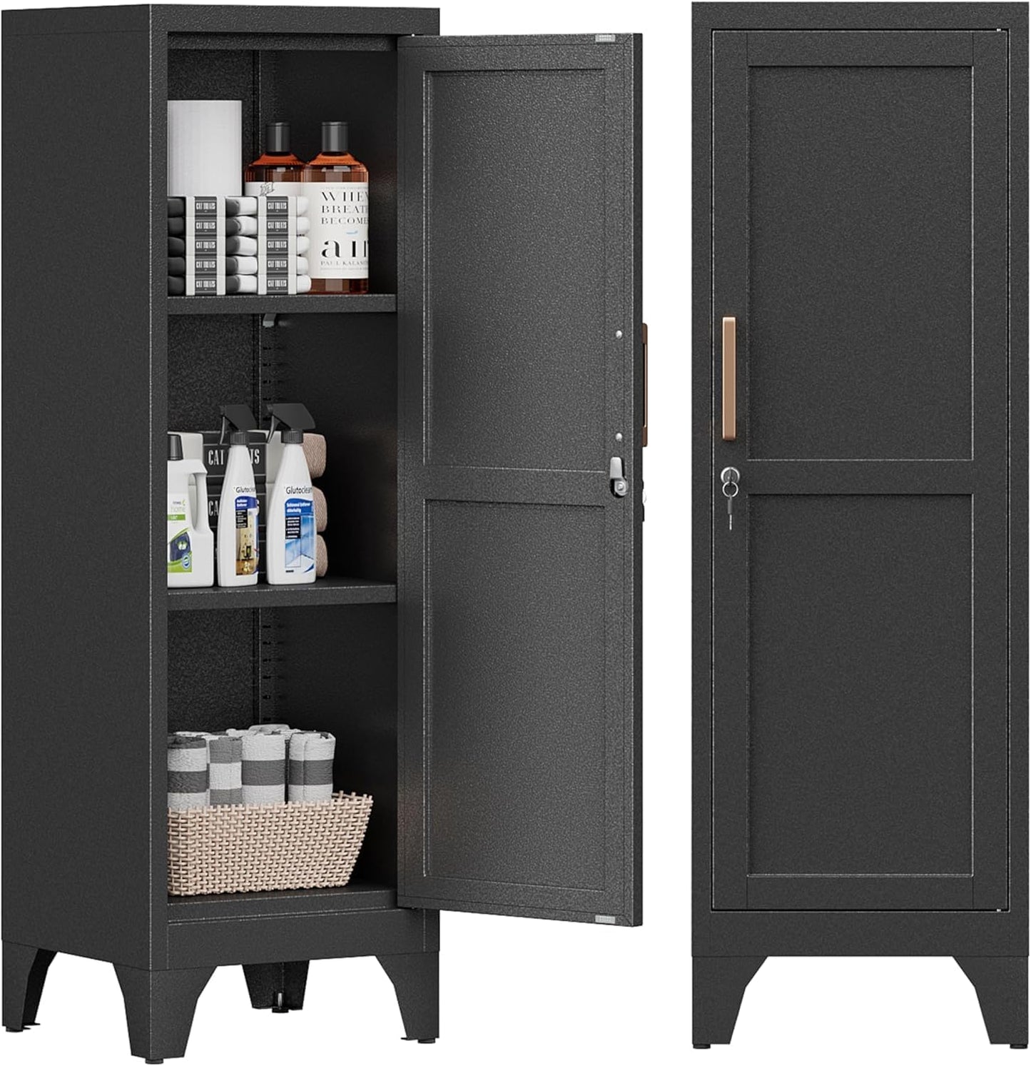 Pantry Cabinet, Tall Kitchen Pantry Storage Cabinet with Doors, White Food Pantry Cabinets for Kitchen, Living Room, Dining Room