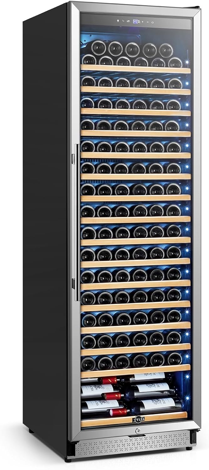 Tylza 24 Inch Wine and Beverage Refrigerator, Dual Zone Wine Beverage Cooler 24" with French Door, Under Counter Wine Beer Fridge Built-In or Freestanding, Holds 20 Bottles and 88 Cans, Black