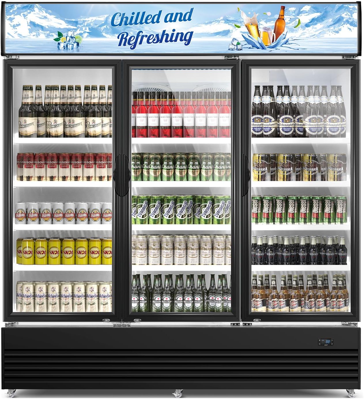 Tylza 24 Inch Wine and Beverage Refrigerator, Dual Zone Wine Beverage Cooler 24" with French Door, Under Counter Wine Beer Fridge Built-In or Freestanding, Holds 20 Bottles and 88 Cans, Black