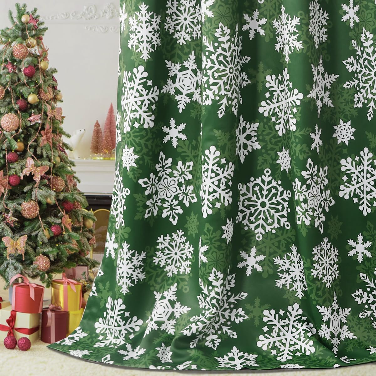 H.VERSAILTEX Blackout Curtains 84 Inch Length 2 Panels Set Floral Print Curtain Drapes for Living Room Thermal Insulated Grommet Window Curtains for Bedroom - Traditional Floral in Sage and Brown